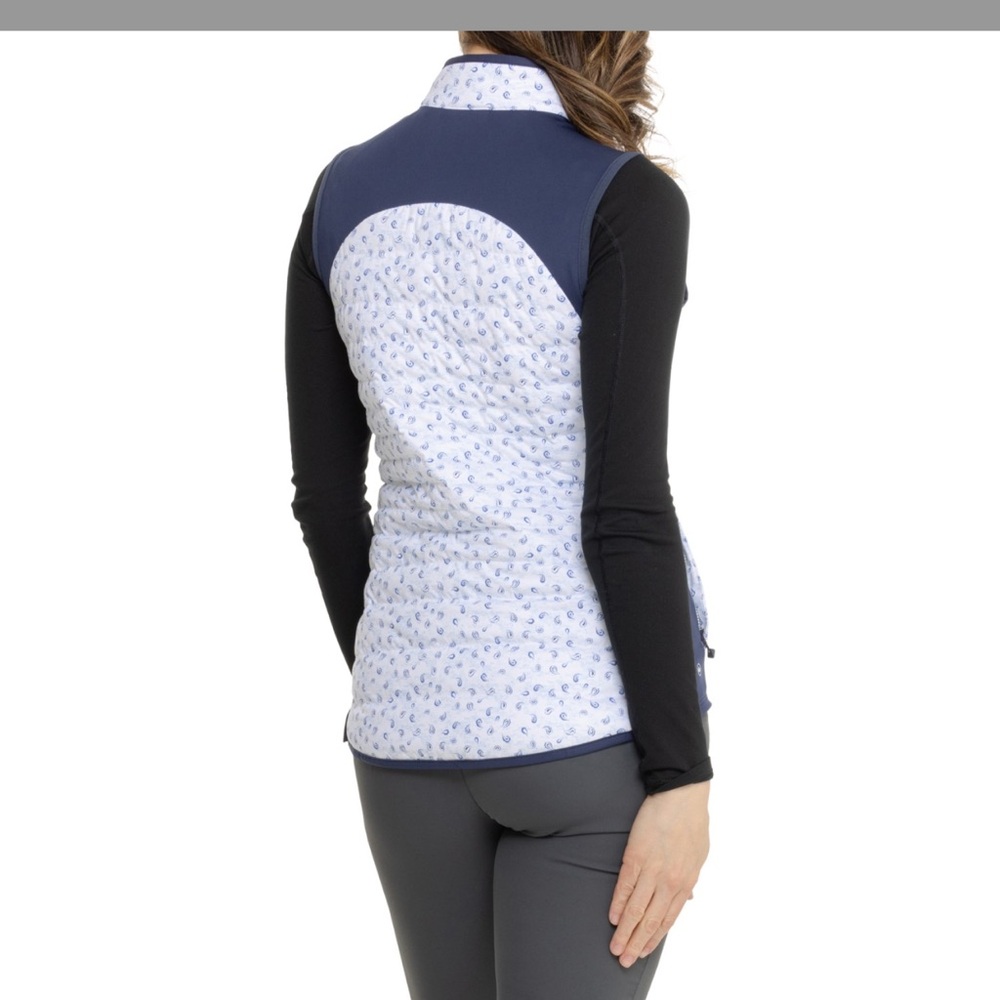 NWT women’s Peter Millar Paisley Hybrid Vest Sz M $225 - Picture 2 of 5